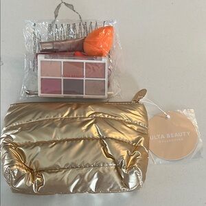 Ulta Beauty Gold Cosmetic Bag Set